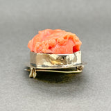 Estate Victorian 14K Y Gold 31.40ct Pink Coral Goddess Flora Brooch - Walter Bauman Jewelers