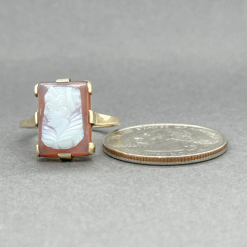 Estate Victorian 14K Y Gold 4.27ct Carnelian Cameo Ring - Walter Bauman Jewelers