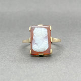 Estate Victorian 14K Y Gold 4.27ct Carnelian Cameo Ring - Walter Bauman Jewelers