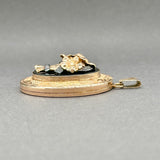 Estate Victorian 14K Y Gold 8.26ct Onyx Locket Pendant - Walter Bauman Jewelers