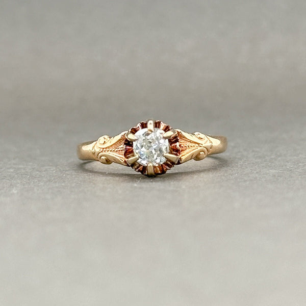 Estate Victorian 15K R Gold 0.23ct J-K/VS2 Diamond Ring - Walter Bauman Jewelers