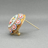 Estate Victorian 18K Y Gold Floral Micro Mosaic Brooch - Walter Bauman Jewelers