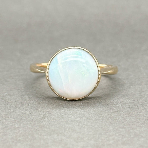 Estate Victorian 9K Y Gold 2.52ct White Opal Ring - Walter Bauman Jewelers