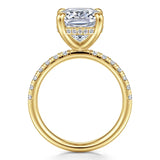 14K Y Gold 0.40ctw Hidden Halo Oval Diamond Mounting