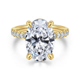 14K Y Gold 0.44ctw G-H/SI2 Hidden Halo Oval Diamond Mounting