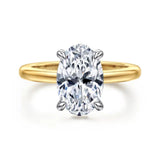 14K Y Gold 0.09ctw Oval Hidden Halo Diamond Mounting