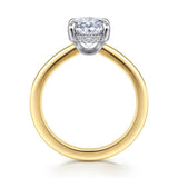 14K Y Gold 0.09ctw Oval Hidden Halo Diamond Mounting