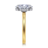 14K Y Gold 0.09ctw Oval Hidden Halo Diamond Mounting