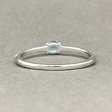 Estate 14K W Gold 0.19ct Blue Topaz Bead Stacking Ring - Walter Bauman Jewelers