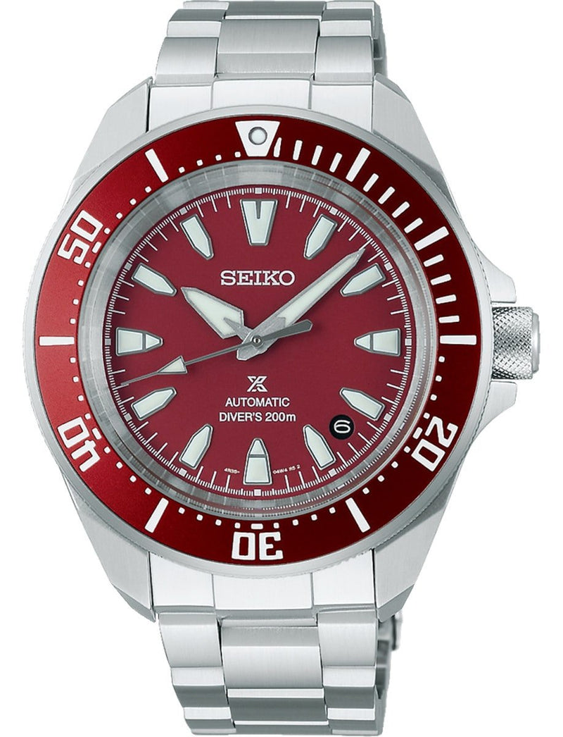 Men's Seiko Watch Red Dial SRPL11 - Walter Bauman Jewelers