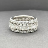 Estate 18K W Gold 8.11ctw G-H/SI1-I1 Diamond Triple Row Eternity Ring
