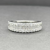 Estate 14K W Gold 1.15ctw Diamond 3 Row Ring
