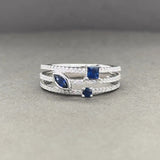 Estate 14K W Gold 0.48ctw Diamond and 0.46ctw Sapphire Ring