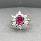 Estate 18K W Gold 2.09ctw Ruby & Diamond Cocktail Ring