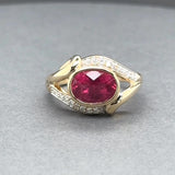 Estate 14K Y Gold 2.14ct Tourmaline & 0.10ctw H/SI2-I1 Diamond Ring