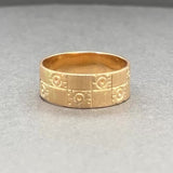 Estate 18K Y Gold Textured Cigar Ring