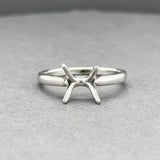 Estate 14K W Gold 4 Prong Eng. Mounting Ring