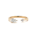 14K Y Gold 0.41ctw F/VS2 Pear Shape and Round Lab Created Diamond Ring