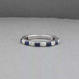 Estate 18K W Gold 1.10ctw Sapphire & Diamond Eternity Ring