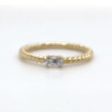 14K Y Gold 0.30ct White Sapphire Rope Design Ring