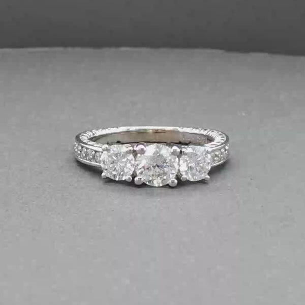 Estate 14K W Gold 1.47ctw H-J/I1-2 Diamond Eng. Ring
