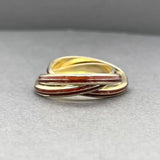 Estate 18K Y Gold Enamel Rolling Ring