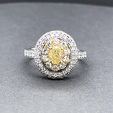 Estate 14K TT Gold 1.37ctw Fancy Yellow-G-L/VS1-SI2 Diamond Ring