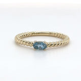 14K Y Gold 0.31ct Sapphire Rope Design Ring