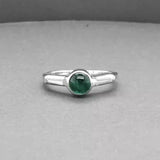Estate Platinum 0.52ct Emerald & 0.16ctw Diamond Ring