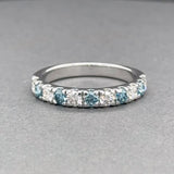 Estate 14K W Gold 1.09ctw Lab-Created Fancy Blue-G/VS1 Diamond Wedding Ring