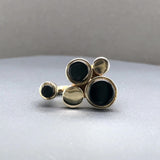 Bague de cocktail Estate Retro en or 14 carats Y 8,70 ct avec onyx