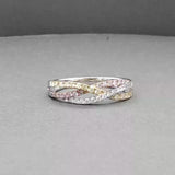 Estate 14K Tri-Color Gold 0.31ctw Diamond Crossover Ring