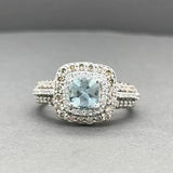 Estate Levian 14K W Gold 1.26ctw Aquamarine & Diamond Ring