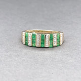 Estate 14K Y Gold 0.45ctw Emerald & 0.05ctw H-I/SI1-2 Diamond Ring