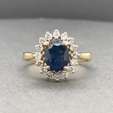 Estate 14K Y Gold 1.63ct Sapphire & 0.47ctw Diamond Cocktail Ring