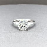 Estate 14K W Gold 3.07ctw H/VVS2-VS1 Diamond Eng. Ring GIA