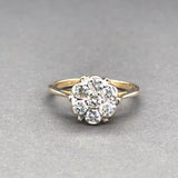 Estate 14K Y Gold 0.40ctw H-I/VS2-SI1 Diamond Cluster Ring