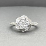 Estate 14K W Gold 1.05ctw Diamond Eng. Ring