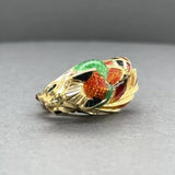 Estate 18K Y Gold Enamel Snake Ring