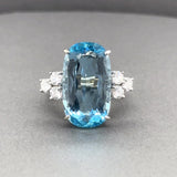 Estate 14K W Gold 11.94ct Aquamarine & 0.86ctw G-H/SI1-2 Diamond Ring