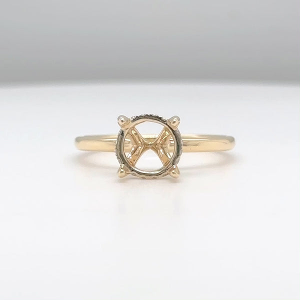 14K Y Gold 0.08ctw Hidden Halo Diamond Mounting