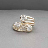 Estate 14K Y Gold 0.84ctw I/SI1 Diamond Crossover Ring