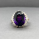 Estate 14K Y Gold 6.57ct Amethyst & 0.34ctw F-G/SI1-2 Diamond Ring