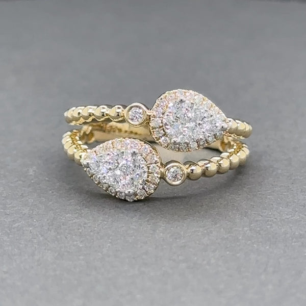 Estate 14K Y Gold  0.50ctw G/SI1 Double Pear Shape Diamond Ring