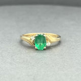 Estate 14K Y Gold 0.74ct Emerald & 0.04ctw Diamond Ring