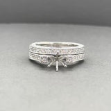 Estate 14K W Gold 1.24ctw Diamond Eng. Ring Semi-Mount Set