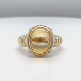 Bague en or 14 carats avec citrine de 4,89 ct et diamant SI1/H de 0,27 ct au total