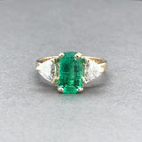 Estate 14K Y Gold 1.64ct Emerald & 1.38ctw G/SI1 Diamond Ring