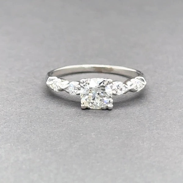 Estate Retro Platinum 0.84ctw G-K/VS2-SI1 Diamond Engagement Ring