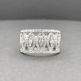 Estate 18K W Gold 0.94ctw H-I/SI1-2 Diamond Wide Ring